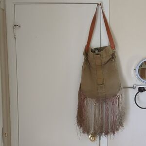 Fringe Army Shoulder Bag Size17.5X13.5 (Bag), Shoulder Strap 18.5"(37" Total)